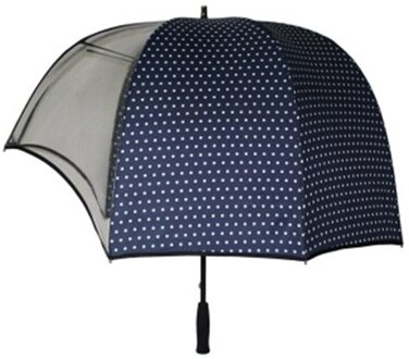 Winddicht Helm Vormige Dome Paraplu, Paar Dome Parasol, Vibrerende Helm Reverse Hoed Transparante Golf Paraplu 8YY901291-Y-blauw