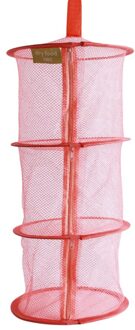 Winddicht Ondergoed Kleren Mand Drie-Layer Rits Opknoping Mand Vouwen Multi-layer Droogrek Mesh Wasmand oranje