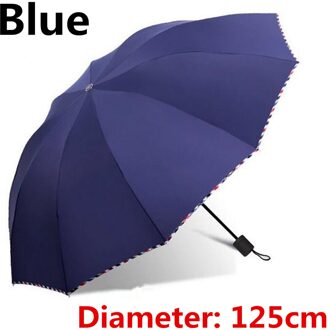 Winddicht Oversized Opvouwbare Paraplu Anti Regen Zonnescherm Vrouwen Mannen 10 Bone Uv Weerstand Business Paraplu Mannen Parasol Blauw