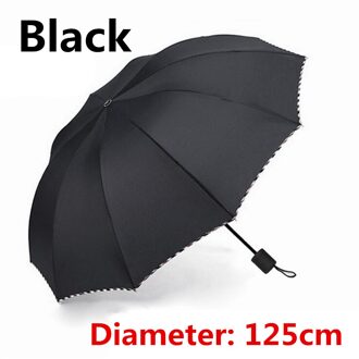 Winddicht Oversized Opvouwbare Paraplu Anti Regen Zonnescherm Vrouwen Mannen 10 Bone Uv Weerstand Business Paraplu Mannen Parasol zwart