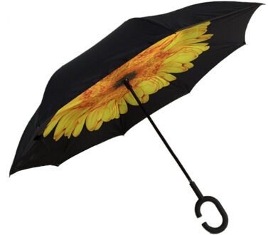 Winddicht Reverse Vouwen Dubbele Laag Omgekeerde Paraplu Zelf Stand Binnenstebuiten Regen Bescherming C-Haak Handen voor Vrouwen Kinderen 6
