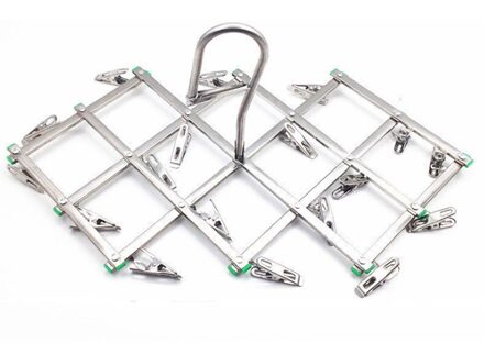 Winddicht Wasserij Sokken Handschoenen Kleerhanger Inklapbare Rvs Opknoping Rack 20 Wasknijper Drogen Rekken Outdoor