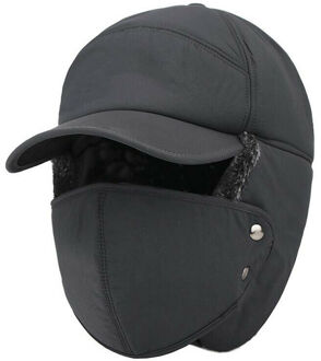 Winddicht Winter Thermische Bomber Hoeden Mannen Vrouwen Mode Oor Bescherming Gezicht Cap Outdoor Fietsen Hoed 03 grijs