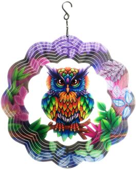 Windgong Rvs Wind Spinner- 3D Huis Muur Opknoping Decor Zegen Bescherming Kleurrijke Tuin Art Decoratie