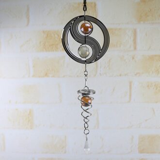 Windgong Spinner Spiraal Roterende Kristallen Bal Windchime Kerk Yard Decor Tuin Home Office Decoratie Metalen Windgong 1 40cm