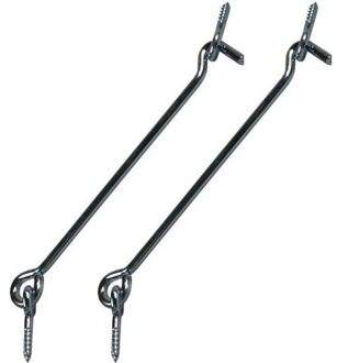 Windhaak - 20 cm - 2x stuks - verzinkt ijzer - windhaken - stormhaken