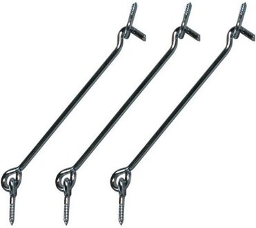 Windhaak - 20 cm - 3x stuks - verzinkt ijzer - windhaken - stormhaken