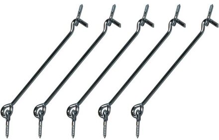 Windhaak - 20 cm - 5x stuks - verzinkt ijzer - windhaken - stormhaken