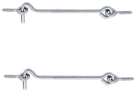 Windhaak - 2x stuks - verzinkt staal - 3 x 0,3 cm - deurhaak