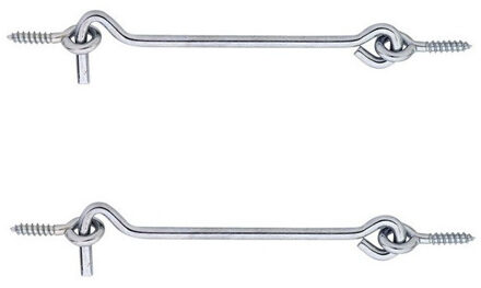 Windhaak - 2x - verzinkt staal - 10 x 0,4 cm - deurhaak