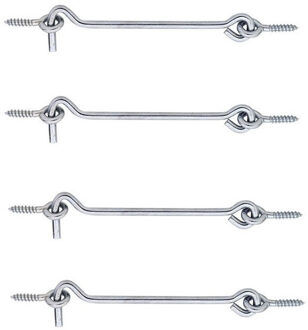 Windhaak - 4x stuks - verzinkt staal - 8 x 0,4 cm - deurhaak