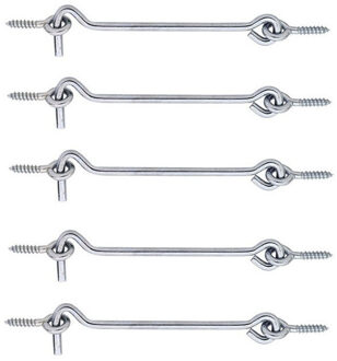 Windhaak - 5x stuks - verzinkt staal - 3 x 0,3 cm - deurhaak