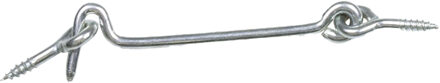 windhaak / windhaken - staal - zilver - L10 cm - D4 mm - met schroefoog
