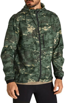 Windjack met camouflage print Groen - L