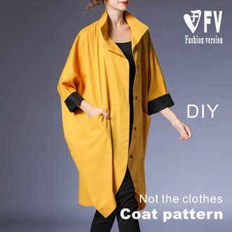 Windjack Patroon Vrouwen Casual Losse Jas Naaien Tekening 1:1 Kledingstuk Patroon BFY-340 Size XS