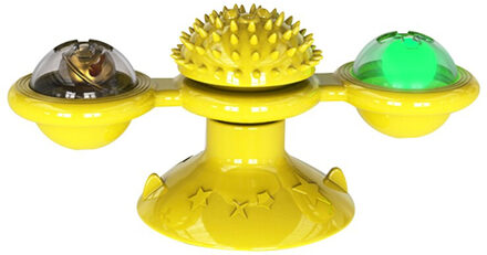 Windmolen Draaitafel Plagen Kat Speelgoed Krassen Tickle Haar Borstel Huisdier Accessoires Yu-Home geel