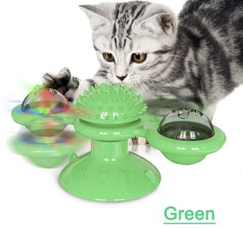Windmolen Speelgoed Draaitafel Stress Release Spinning Kat Plagen Interactieve Katten Zuig Spinner Agressieve Kitty Massage Kietelen groen