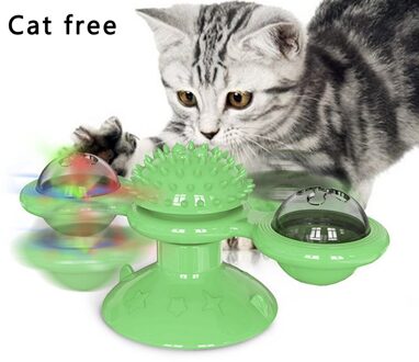 Windmolen Speelgoed Voor Katten Puzzel Wervelende Kat Spel Draaitafel Kat Speelgoed Plagen Interactief Speelgoed Met Massage Jeukende Tickle groen