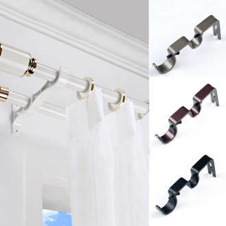 Window-Dressing Hardware Iron Heavy Double Window Curtain Rod Pole Holder Drapery Brackets Hooks Screws Fittings