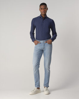 Windsor solid overhemd met lange mouwen - maat 37 (S) Blauw