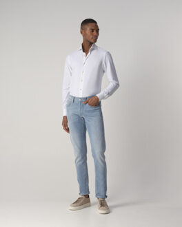 Windsor solid overhemd met lange mouwen Wit - 43 (XL)