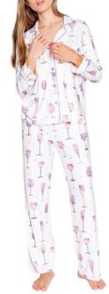 Wine And Cocktail Glasses Pyjama Wit - X-Large