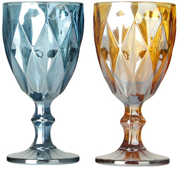 Wine Glasses Multicolor Carved Glass Red Wine Juice Cups Wedding Party Champagne Flutes Goblet for Bar Restaurant Home as Gifts