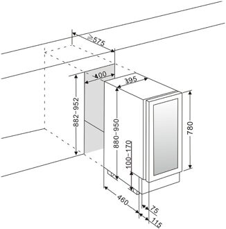 Wine Klima D34-OB78-PUSH onderbouw