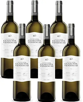Wine white four Stripes Forty vintage dress-Verdejo, 6 bottles x 750 ml, free from Spain, white wine
