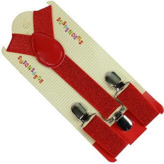 Winfox Mode Effen Kleur Zwart Wit Glanzend Clip-on Braces Elastische Y-back Elastische Bretels Voor Jongens Meisje kids Rood