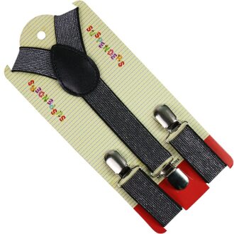 Winfox Mode Effen Kleur Zwart Wit Glanzend Clip-on Braces Elastische Y-back Elastische Bretels Voor Jongens Meisje kids