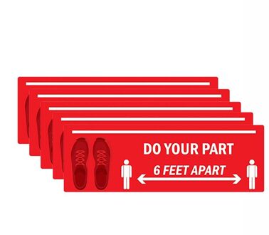 Winkelcentrum Sticker Tekst Patroon Slogan Houd Wachten Hier Staan Hier Houden 6ft In Tussen Afstand Marker Floor 5 stuks #4 B