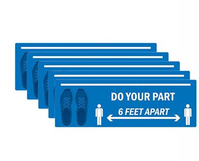 Winkelcentrum Sticker Tekst Patroon Slogan Houd Wachten Hier Staan Hier Houden 6ft In Tussen Afstand Marker Floor 5 stuks #4