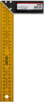 Winkelhaak - geel - 30 cm - platte haak - zwaaihaak - aftekenen - meten