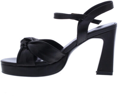 Winnie plateau knoop | maat: | | dames | leer Zwart - 38