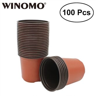Winomo 100 Pcs Bloempotten Plant Pot Lichtgewicht Plastic Planter Kwekerij Zaailingen Pot Bloem Plant Container Zaad Starten Potten