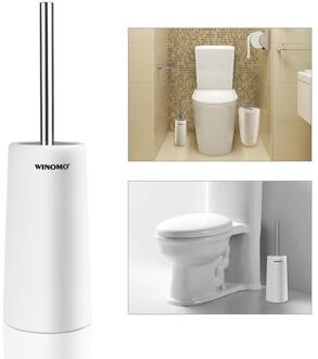 Winomo Rvs Toiletborstel En Houder Reinigingsborstel Staande Schoonmaak Tool Voor Badkamer Opslag Accessoires