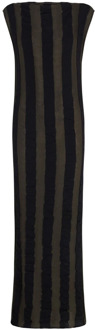 Winona, khaki en zwart gebreide jurk Cortana , Multicolor , Dames - Xl,L,M,S