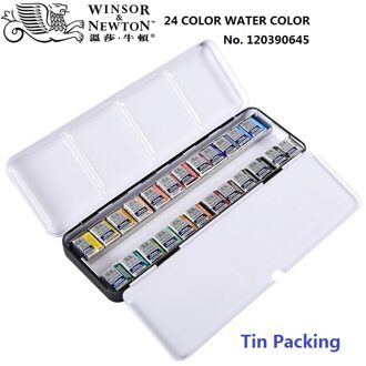 Winsor & Newton Cotman 8/12/24/36/45 Kleuren Half Pannen Effen Aquarel Verf Set pigment Kunst Levert 24 kleur tin packing