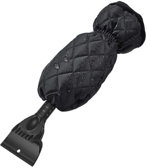 Winter Auto Voertuig Sneeuw Schop Plus Fluwelen Handschoenen Non-Bevriezing Hand Intrekbare Sneeuw Ijs Schrapen Sneeuw Remover Vorst Gereedschap zwart