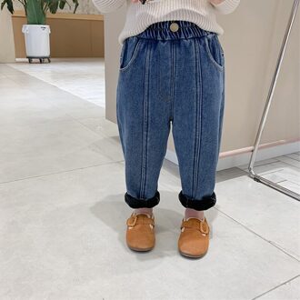 Winter Baby Jongens Warm Jeans Kinderen Casual Dikker Plus Fluwelen Straight Denim Broek Voor Jongens Broek 1-6Yrs #36 100