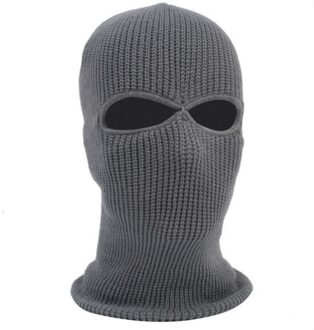 Winter Balaclava 2/3 Hole Volgelaatsmasker Cap Breien Motorfiets Gezicht Shield Outdoor Rijden Ski-alpinisme Head Cover Grijs