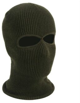 Winter Balaclava 2/3 Hole Volgelaatsmasker Cap Breien Motorfiets Gezicht Shield Outdoor Rijden Ski-alpinisme Head Cover leger groen