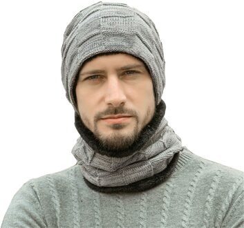 Winter Beanie Hoeden Sjaal Set Warm Knit Hoeden Skull Cap Halswarmer met Dikke Fleece Gevoerde Winter Hoed & Sjaal voor Mannen Vrouwen hui