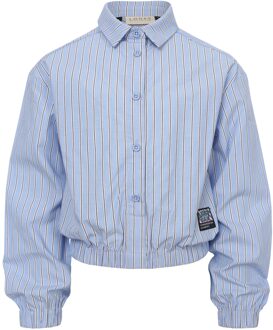 winter blouse meisjes - blauw - gestreept - maat 128