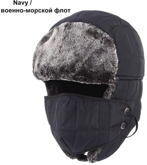 Winter Bomber Hoeden Mannen Bont Warm Verdikte Oorkleppen Winddicht Hoeden Voor Vrouwen Masker Mode Bomber Hoed Oorklep caps marine