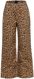 winter broek meisjes - bruin - luipaard - maat 164