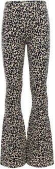 winter broek meisjes - zand - luipaard/jaquard - maat 104