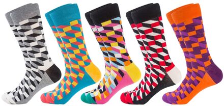 Winter Casual Mannen Katoenen Sokken Mode Kleurrijke Golf Punt Business Party Gelukkig Sokken Voor Man