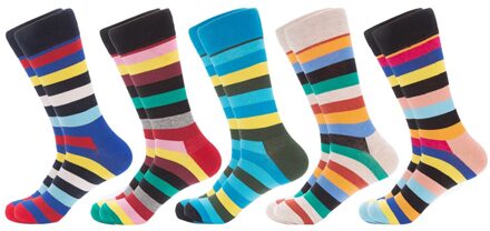 Winter Casual Mannen Katoenen Sokken Mode Kleurrijke Golf Punt Business Party Gelukkig Sokken Voor Man